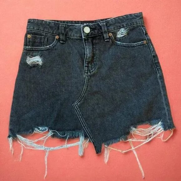 BDG Urban Outfitters Black Distressed Mini Skirt Size X-Small - Picture 1 of 7